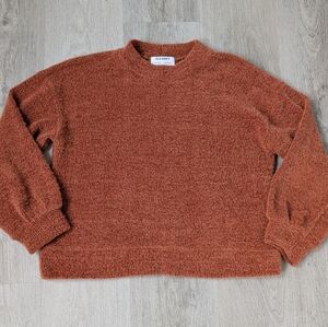 Old Navy Rust Coloured Fuzzy Crew Neck Sweater Size XL